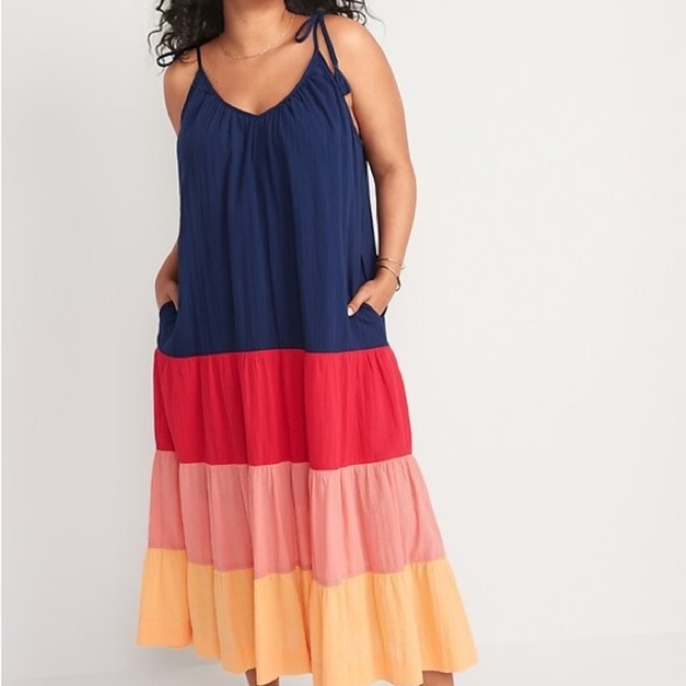 Old Navy Tasseled Maxi Swing Dress